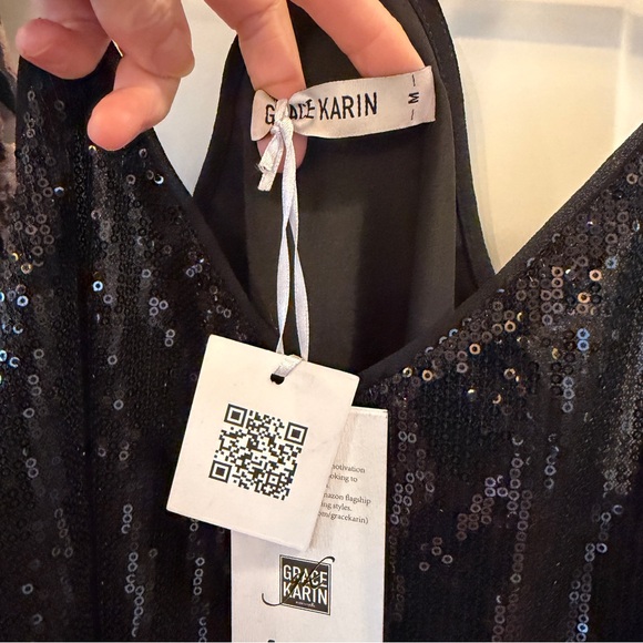 POL Oversized Velvet & Lace Floral Kimono + NWT Black Medium Sequin Tank - Picture 11 of 16